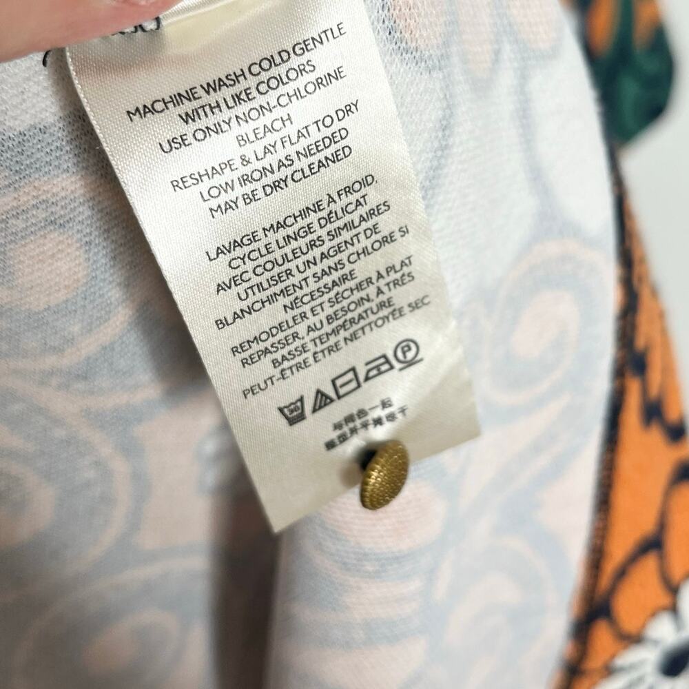 Anthropologie Teal and Rust Floral Shift Dress - Picture 12 of 14
